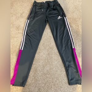 Girls Adidas track pants Gray & Pink size 14/16